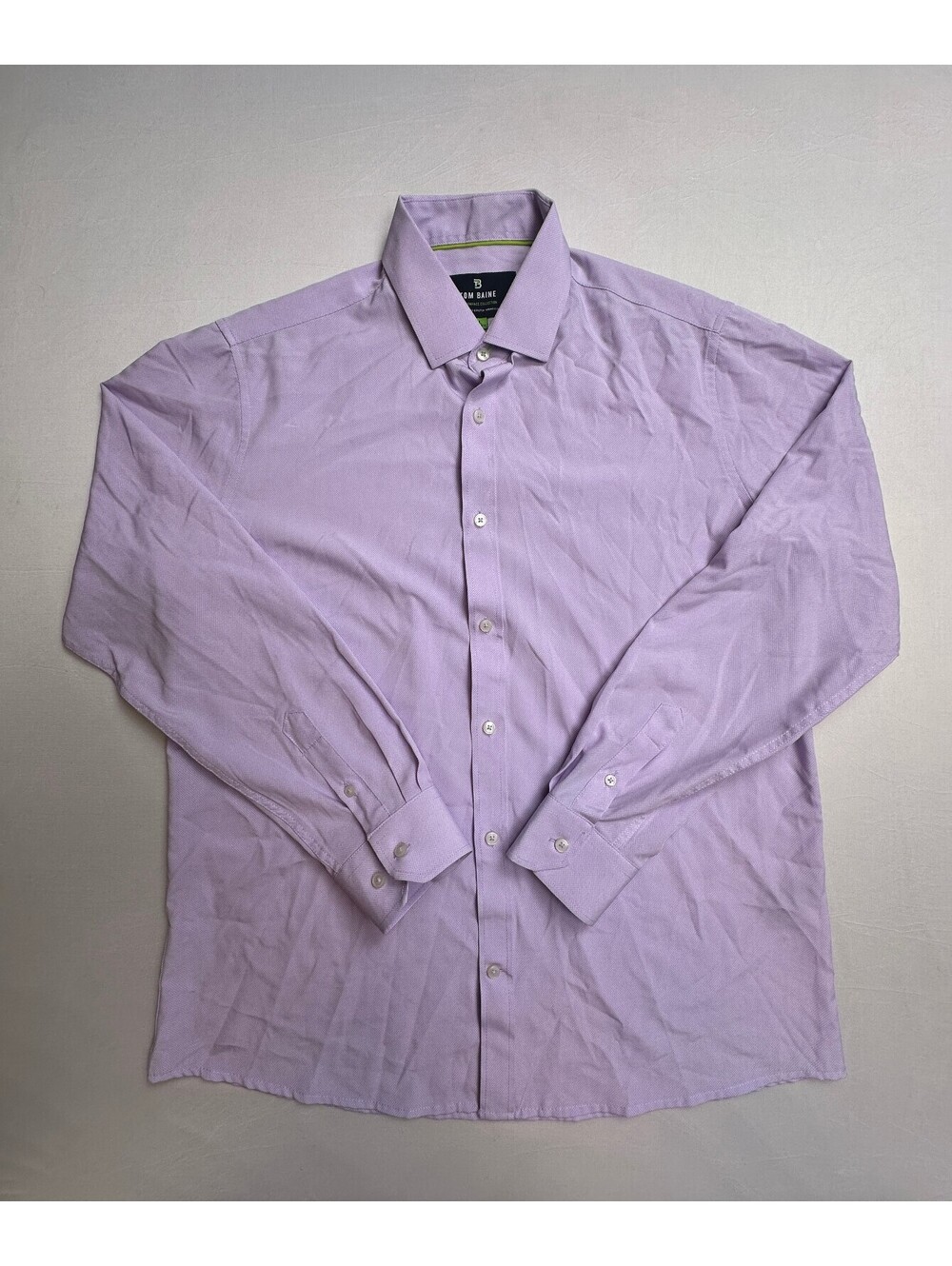 Tom Baine Men's L Purple Slim Fit Stretch Dress Shirt 16